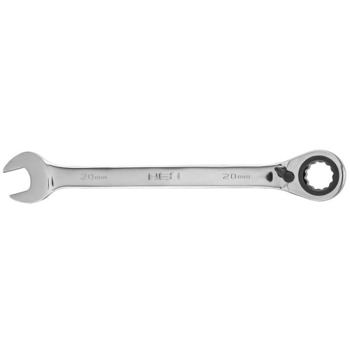 NEO TOOLS 09-332 Klucz płasko-oczkowy z grzechotką i przełącznikiem 20 mm CrV