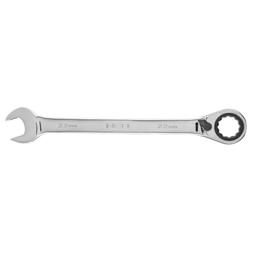 NEO TOOLS 09-334 Klucz płasko-oczkowy z grzechotką i przełącznikiem 22 mm CrV