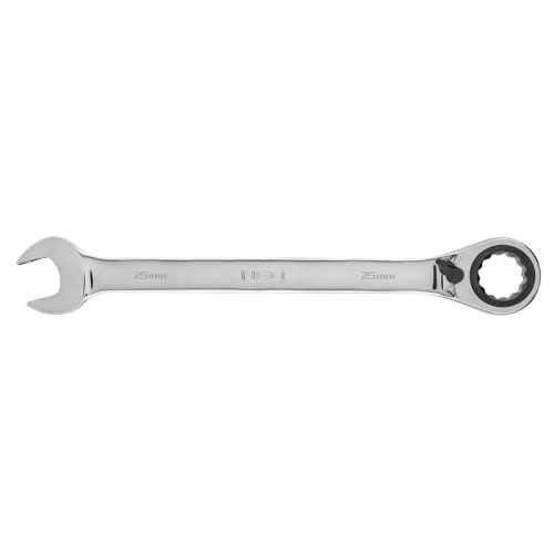 NEO TOOLS 09-337 Klucz płasko-oczkowy z grzechotką i przełącznikiem 25 mm CrV