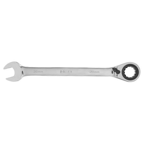 NEO TOOLS 09-340 Klucz płasko-oczkowy z grzechotką i przełącznikiem 28 mm CrV