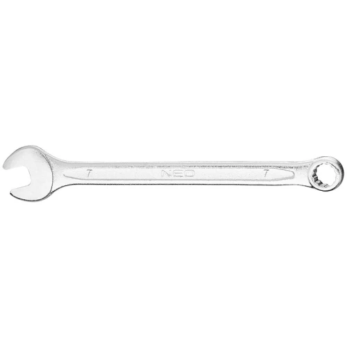 NEO TOOLS 09-707 Klucz płasko-oczkowy z polerowaną główką 7 mm CrV