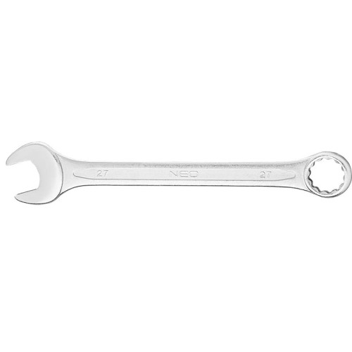 NEO TOOLS 09-727 Klucz płasko-oczkowy z polerowaną główką 27 mm CrV