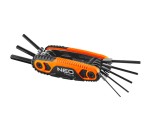 NEO TOOLS 09-571 Klucze sześciokątne HEX z uchwytem 1.5 - 8 mm
