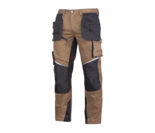 LAHTI PRO L40522 Spodnie robocze do pasa Slim-Fit brązowe