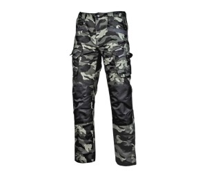 LAHTI PRO L40519 Spodnie bojówki Slim Fit ze wzmocnieniami, zielone moro