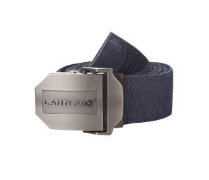 LAHTI PRO L9020300 Pasek parciany do spodni z metalową klamrą granatowy
