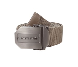 LAHTI PRO L9020400 Pasek parciany do spodni z metalową klamrą khaki