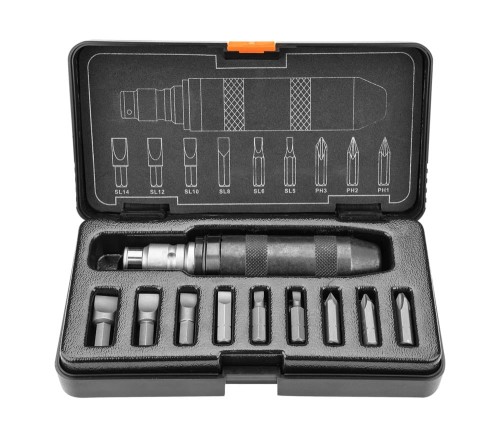 NEO TOOLS 04-250 Wkrętak udarowy, zestaw 11 szt.