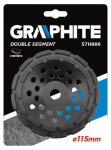 GRAPHITE 57H886 Tarcza diamentowa szlifierska 115 x 22.2 x 5 mm, podwójny segment