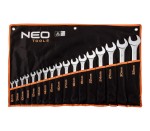 NEO TOOLS 09-753 Klucze płasko-oczkowe 8-32 mm, zestaw 17 szt.