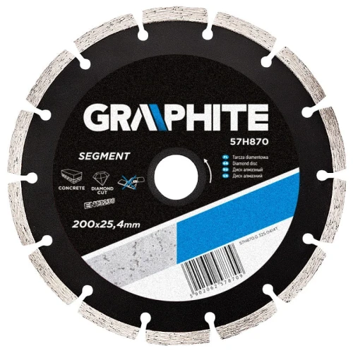 GRAPHITE 57H870 Tarcza diamentowa 200 x 25.4 mm, segmentowa