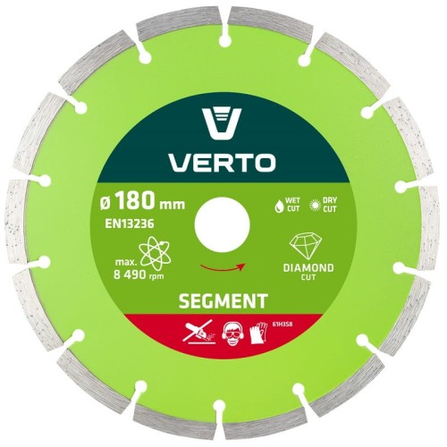 VERTO 61H3S8 Tarcza diamentowa 180 x 22.2 mm, segmentowa