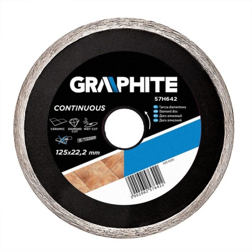 GRAPHITE 57H642 Tarcza diamentowa 125 x 22.2 mm, pełna