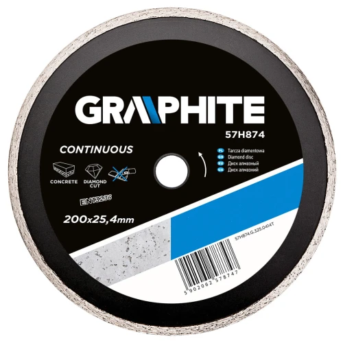 GRAPHITE 57H874 Tarcza diamentowa 200 x 25.4 mm, pełna