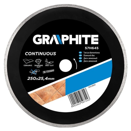 GRAPHITE 57H645 Tarcza diamentowa 250 x 25.4 mm, pełna