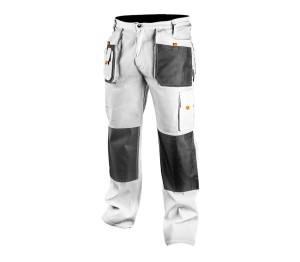 NEO TOOLS 81-120 Spodnie robocze do pasa białe HD