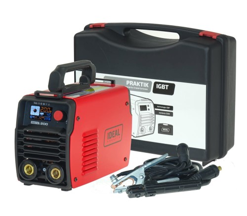 IDEAL PRAKTIK 200 LCD SYNERGY Spawarka inwertorowa MMA 200 A, sterowanie synergiczne, w walizce