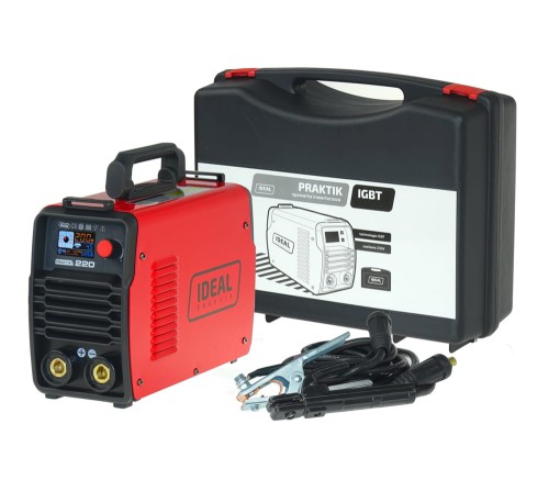 IDEAL PRAKTIK 220 LCD SYNERGY Spawarka inwertorowa MMA 220 A, sterowanie synergiczne, w walizce