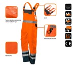 NEO TOOLS 81-776 Spodnie robocze ogrodniczki ostrzegawcze wodoodporne pomarańczowe