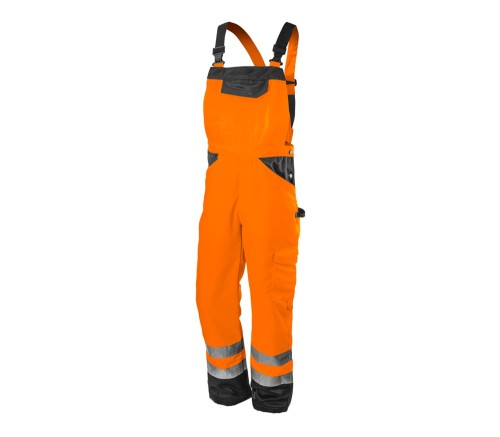 NEO TOOLS 81-778 Spodnie robocze ogrodniczki ostrzegawcze pomarańczowe