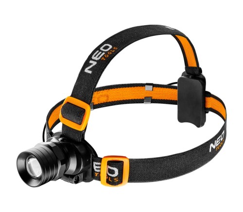 NEO TOOLS 99-201 Latarka czołowa 250 lm, zoom, CREE XPE, 3xAAA