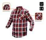 NEO TOOLS 81-540 Koszula flanelowa w kratę czerwona