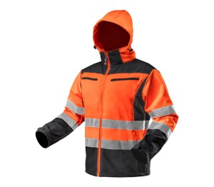 NEO TOOLS 81-701 Kurtka robocza ostrzegawcza Softshell z kapturem, pomarańczowa