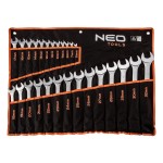 NEO TOOLS 09-754 Klucze płasko-oczkowe 6 - 32 mm, zestaw 26 szt.
