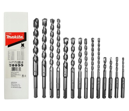 MAKITA D-71956 Wiertła SDS-Plus 5-16 mm, zestaw 14 szt.