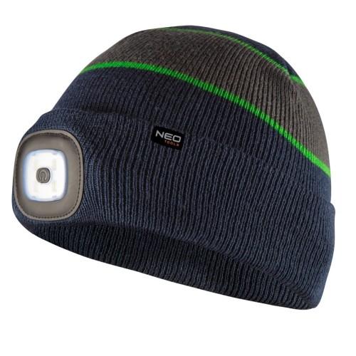 NEO TOOLS 81-630 Czapka robocza z latarką LED, zasilanie USB