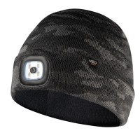 NEO TOOLS 81-632 Czapka robocza dwuwarstwowa CAMO URBAN z latarką LED, zasilanie USB
