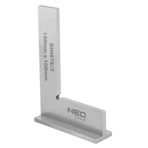 NEO TOOLS 72-032 Kątownik stalowy ze stopką, 150 x 100 mm, DIN875/2