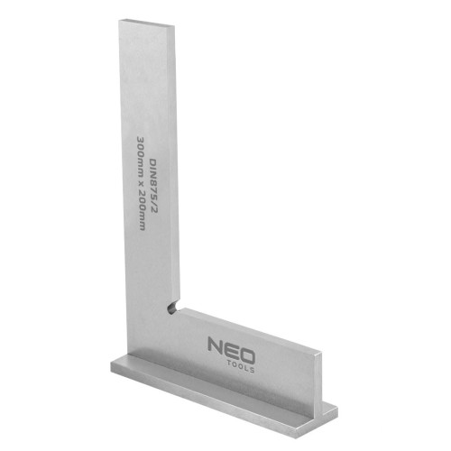 NEO TOOLS 72-035 Kątownik stalowy ze stopką, 300 x 200 mm, DIN875/2