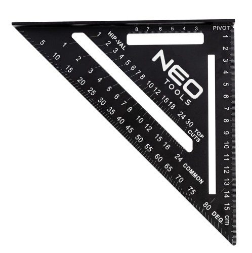 NEO TOOLS 72-102 Kątownik ciesielski 180 mm do krokwi, aluminiowy