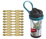 MAKITA B-52928 Końcówki wkrętakowe / bity PZ2 IMPACT GOLD, dwustronne, 10 szt., w pojemniku z magnetyzerem