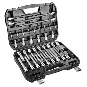 NEO TOOLS 08-710 Klucze trzpieniowe Torx, Spline, Ribe, Hex, Star, zestaw 38 szt.