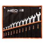 NEO TOOLS 09-752 Klucze płasko-oczkowe 6-22 mm, zestaw 12 szt.