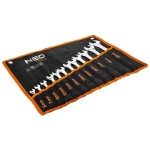 NEO TOOLS 09-752 Klucze płasko-oczkowe 6-22 mm, zestaw 12 szt.