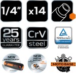 NEO TOOLS 10-000 Klucze nasadowe 1/4" CrV zestaw 14 sztuk