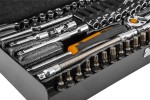 NEO TOOLS 10-008 Klucze nasadowe 1/4" CrV zestaw 63 sztuk w metalowej walizce