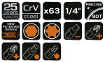 NEO TOOLS 10-008 Klucze nasadowe 1/4" CrV zestaw 63 sztuk w metalowej walizce