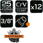 NEO TOOLS 10-020 Klucze nasadowe 3/8" CrV zestaw 12 sztuk