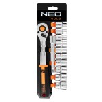 NEO TOOLS 10-030 Klucze nasadowe 1/2" CrV zestaw 12 sztuk
