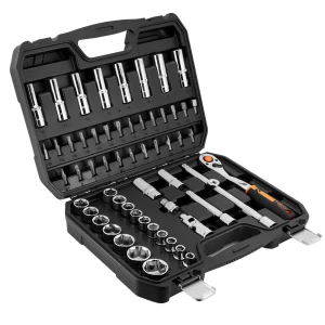 NEO TOOLS 10-042 Klucze nasadowe 1/2" CrV zestaw 58 szt.
