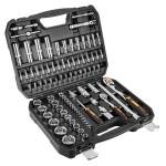 NEO TOOLS 10-060 Klucze nasadowe 1/4" 1/2" CrV zestaw 86 szt. + T-Shirt NEO