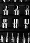 Zestaw kluczy nasadowych 1/2" i 1/4", 110 elementów, CrV, walizka, NEO TOOLS 10-066