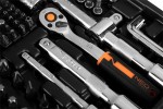 Zestaw kluczy nasadowych 1/2", 3/8" i 1/4", 219 elementów, CrV, walizka, NEO TOOLS 10-076