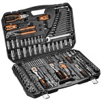 NEO TOOLS 10-078 Klucze nasadowe 1/4" 3/8" 1/2" CrV zestaw 233 szt.