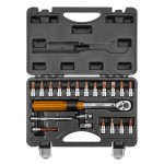 NEO TOOLS 08-821 Klucz dynamometryczny dwukierunkowy 1/4" 5-25 Nm + bity na nasadkach, zestaw 21 elementów w walizce