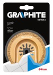 GRAPHITE 56H064 Tarcza półokrągła HM do ceramiki, 64 mm, pokrycie nasypem z węglika wolframu